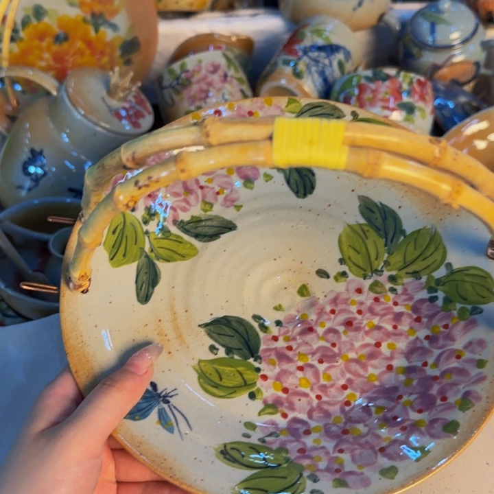 瓷片手工手绘细微不一样