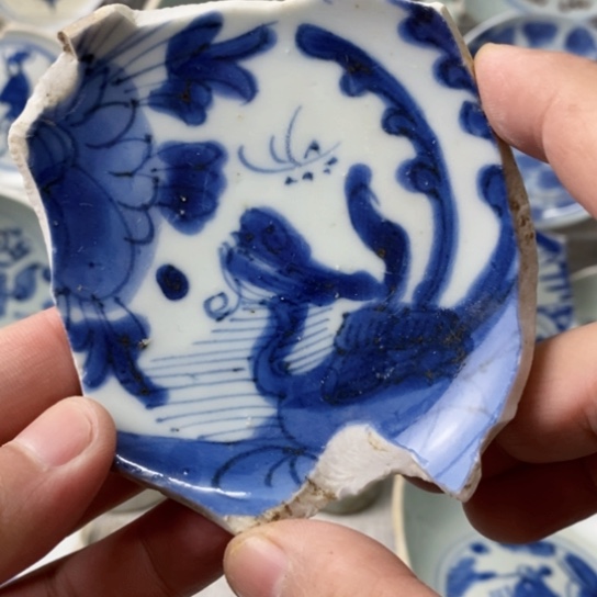 瓷片现代瓷器青花瓷片