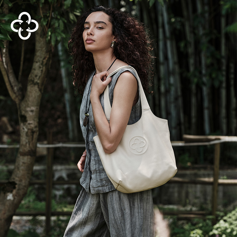 CASSILE/卡思乐【鹿皮】马甲托特包女高级柔软单肩包包包女款通勤