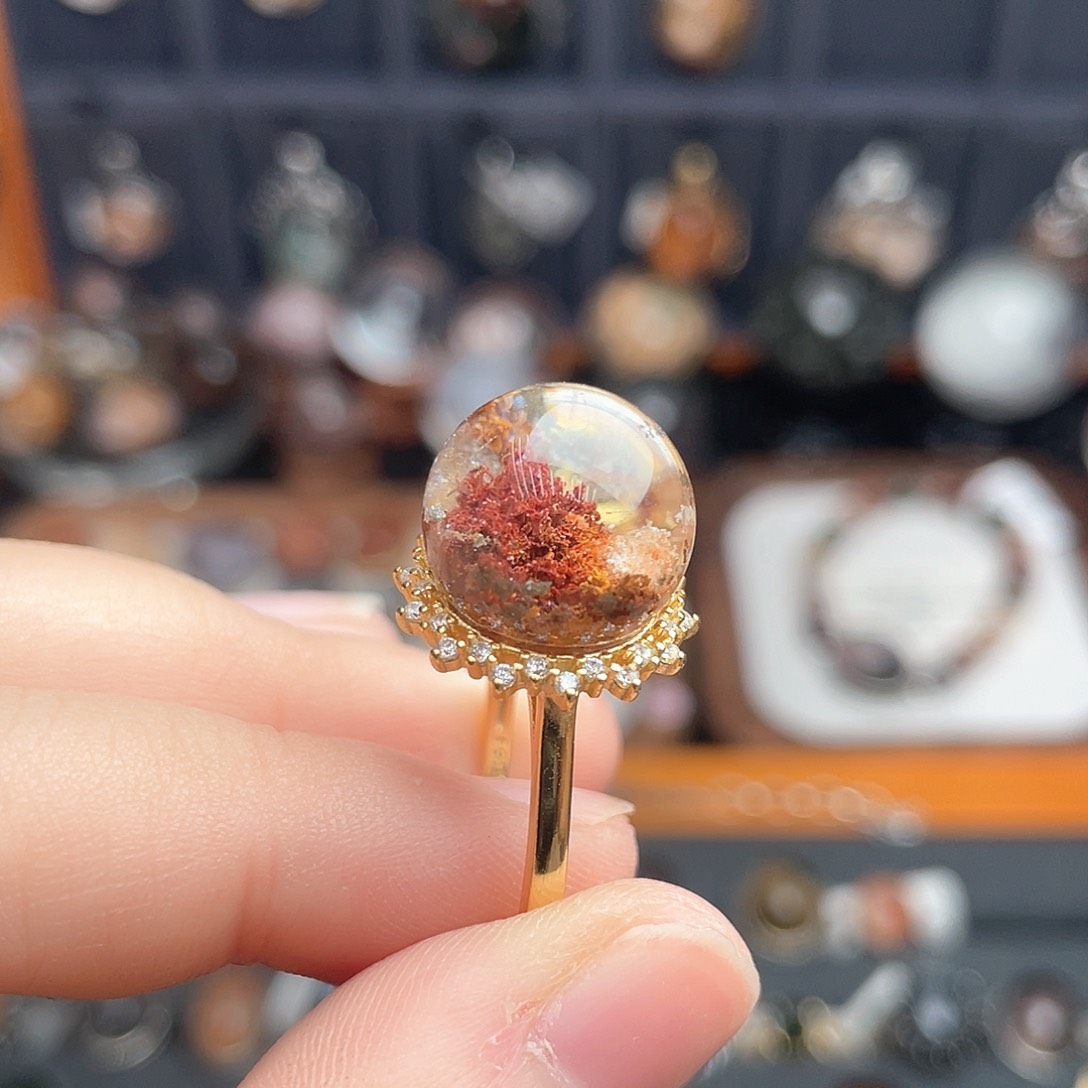 水晶戒指银S925镶嵌111111