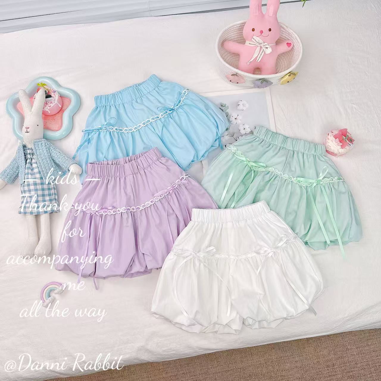 【Dannirabbit】* 纯色百搭+洋气蝴蝶结*女童花苞裤D-H232