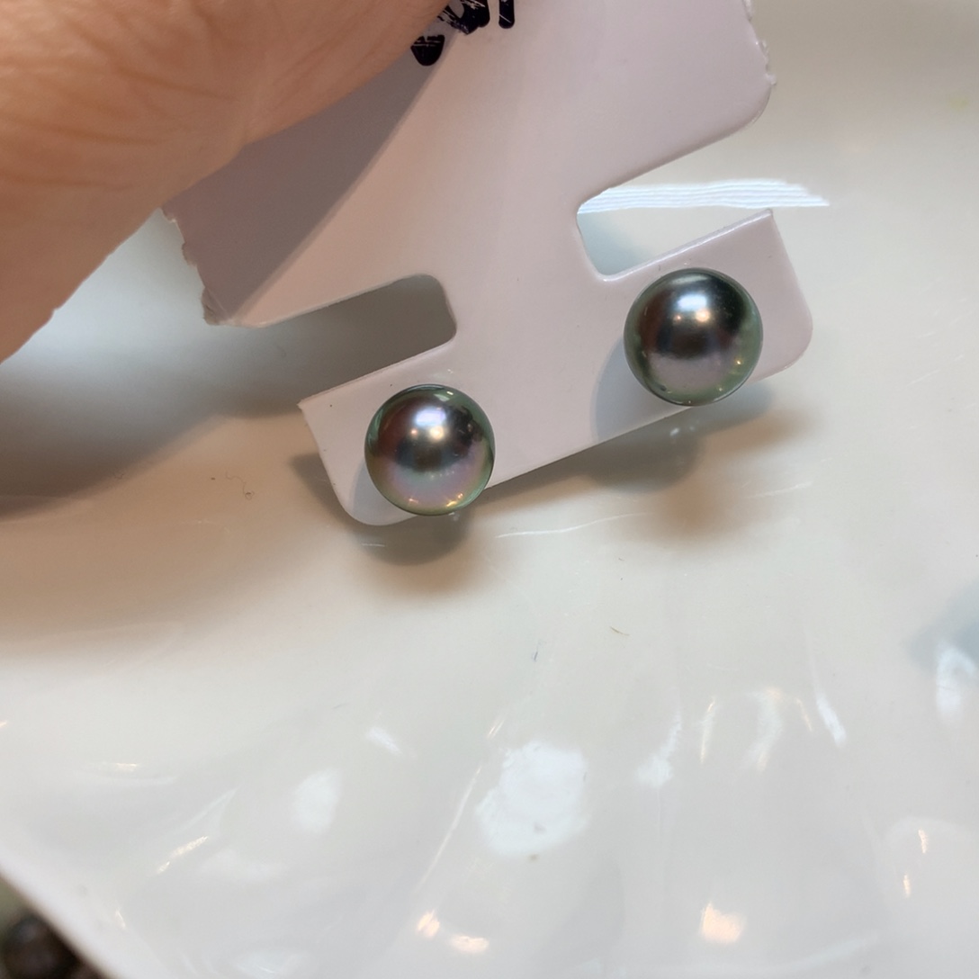 海水珍珠耳饰银S925镶嵌