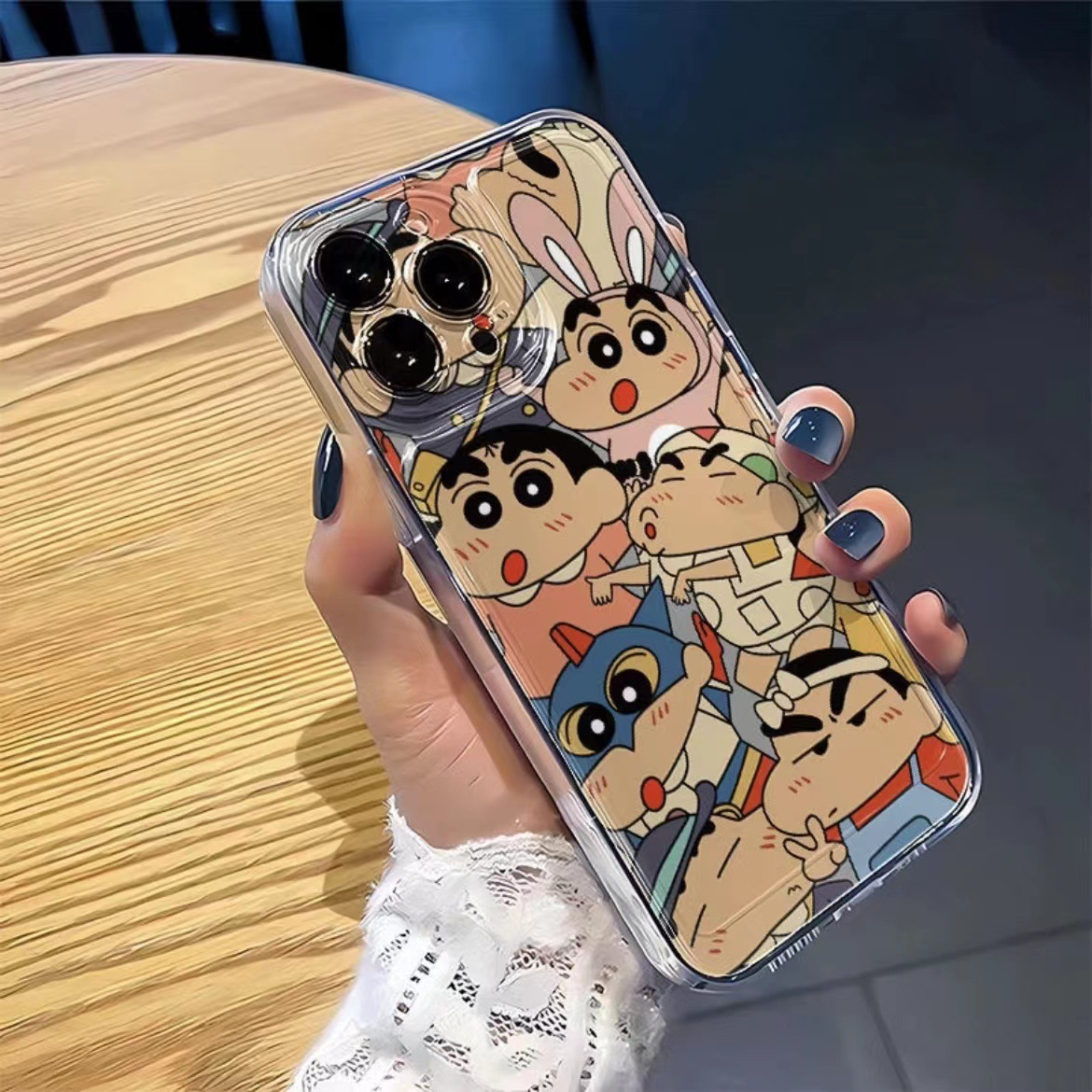 蜡笔小新全家桶适用苹果16/15promax手机壳14/13pro透明12软壳11