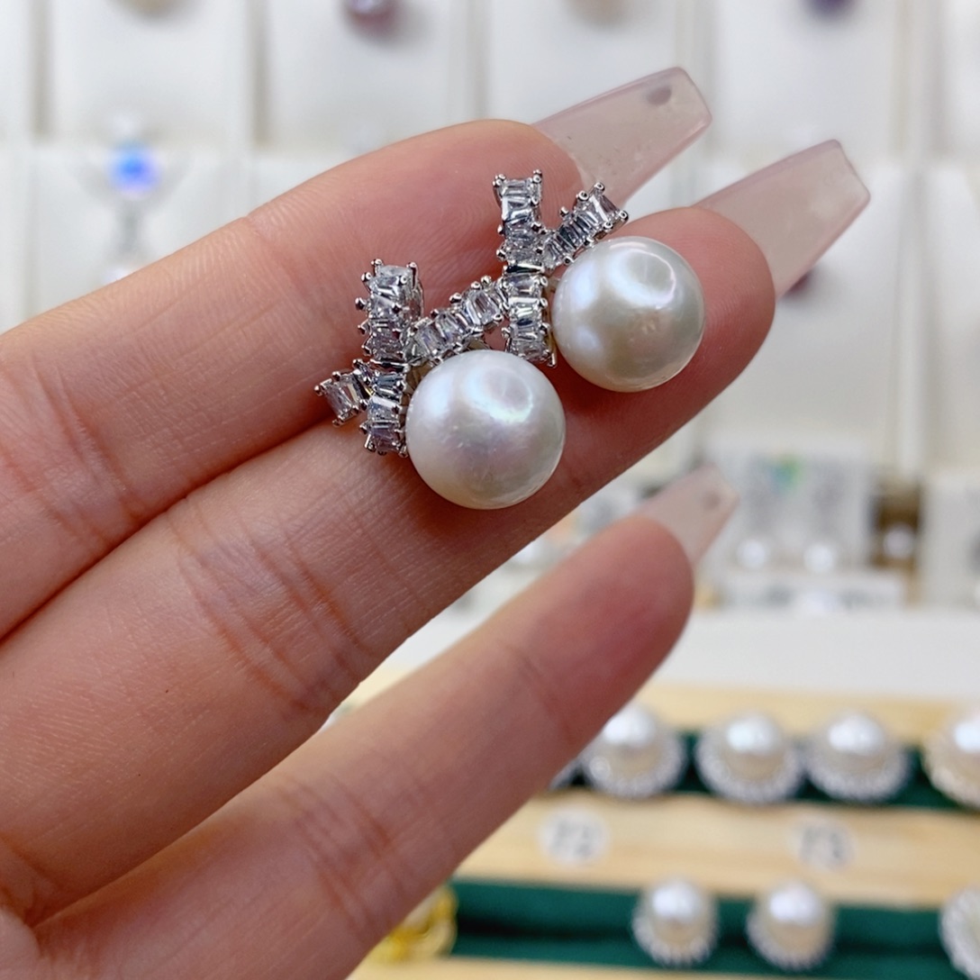 淡水珍珠耳饰合金