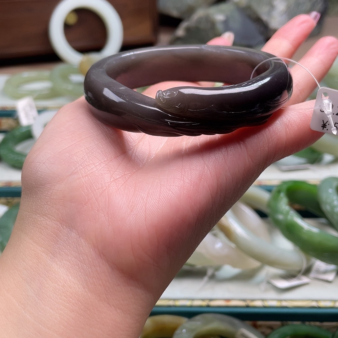 和田玉未镶嵌手镯59.2