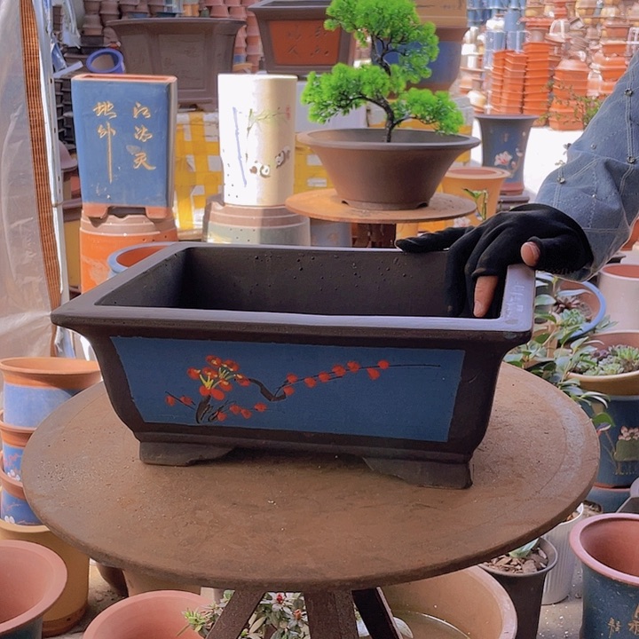 宜兴紫砂32蓝点菜马槽