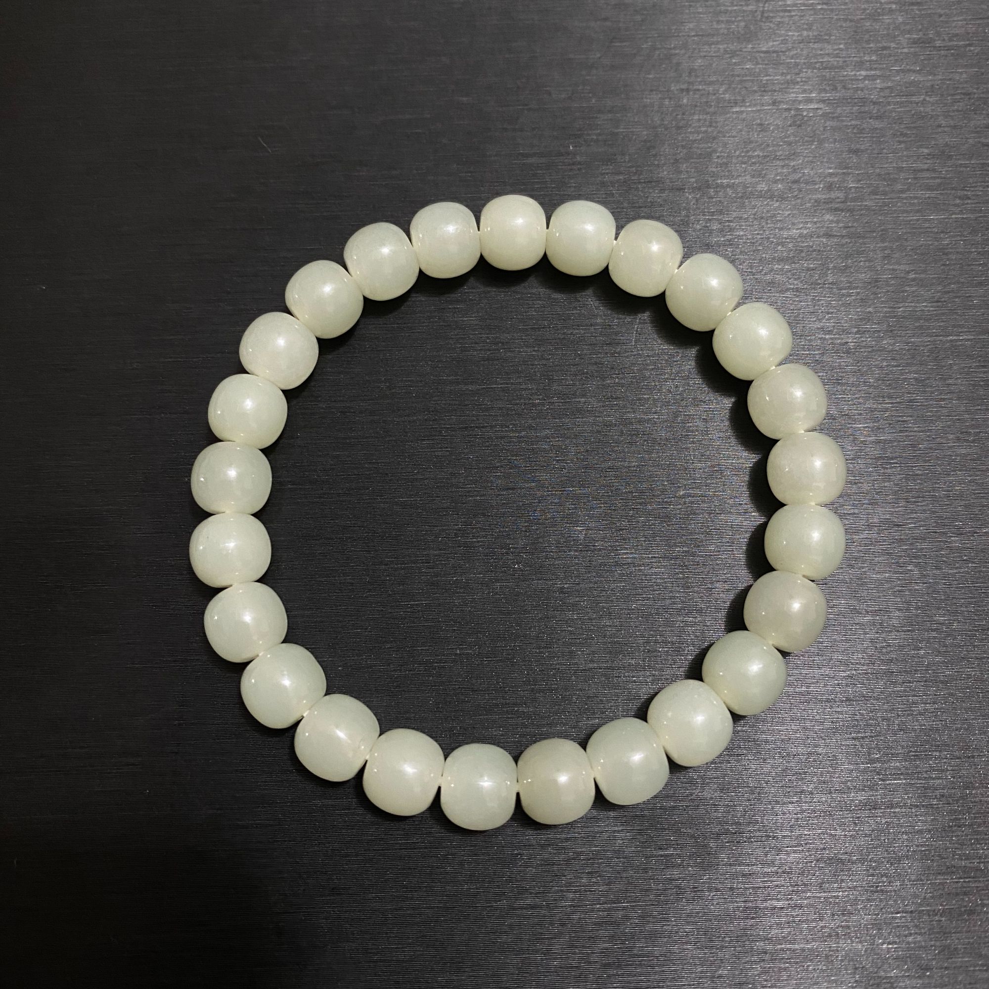 新疆和田玉且末 8 mm老型珠女士单圈