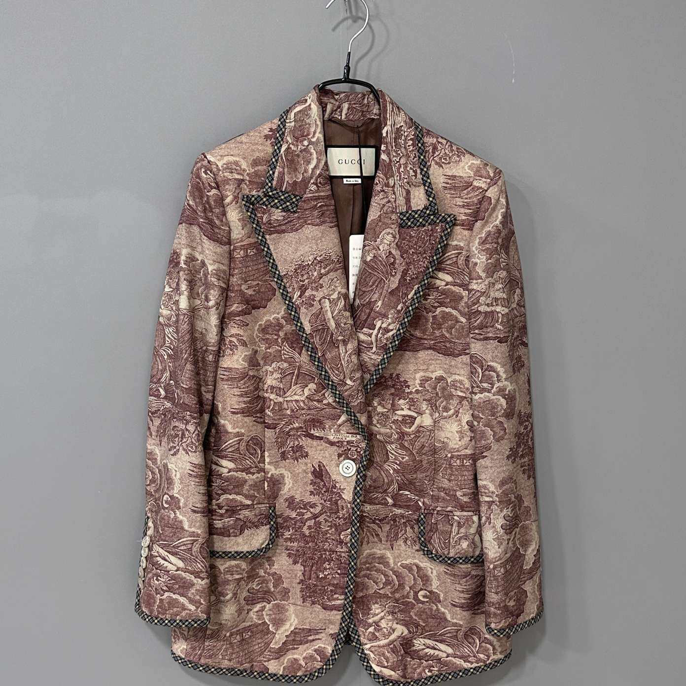 99新 GUCCI/古驰 限定款 伊甸园油画刺绣西装/40码/41670