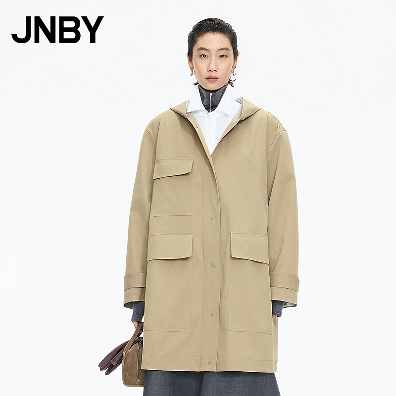 【商场同款】JNBY/江南布衣25秋新品风衣宽松A型连帽5P9914110