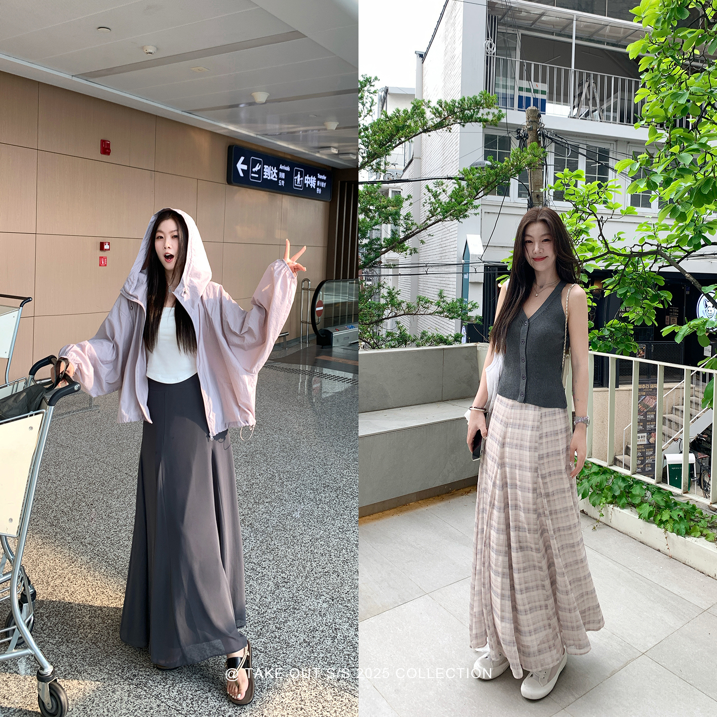 外卖到了「6/06冰沙半裙」复古咖色格纹半身裙版型超好包臀显瘦