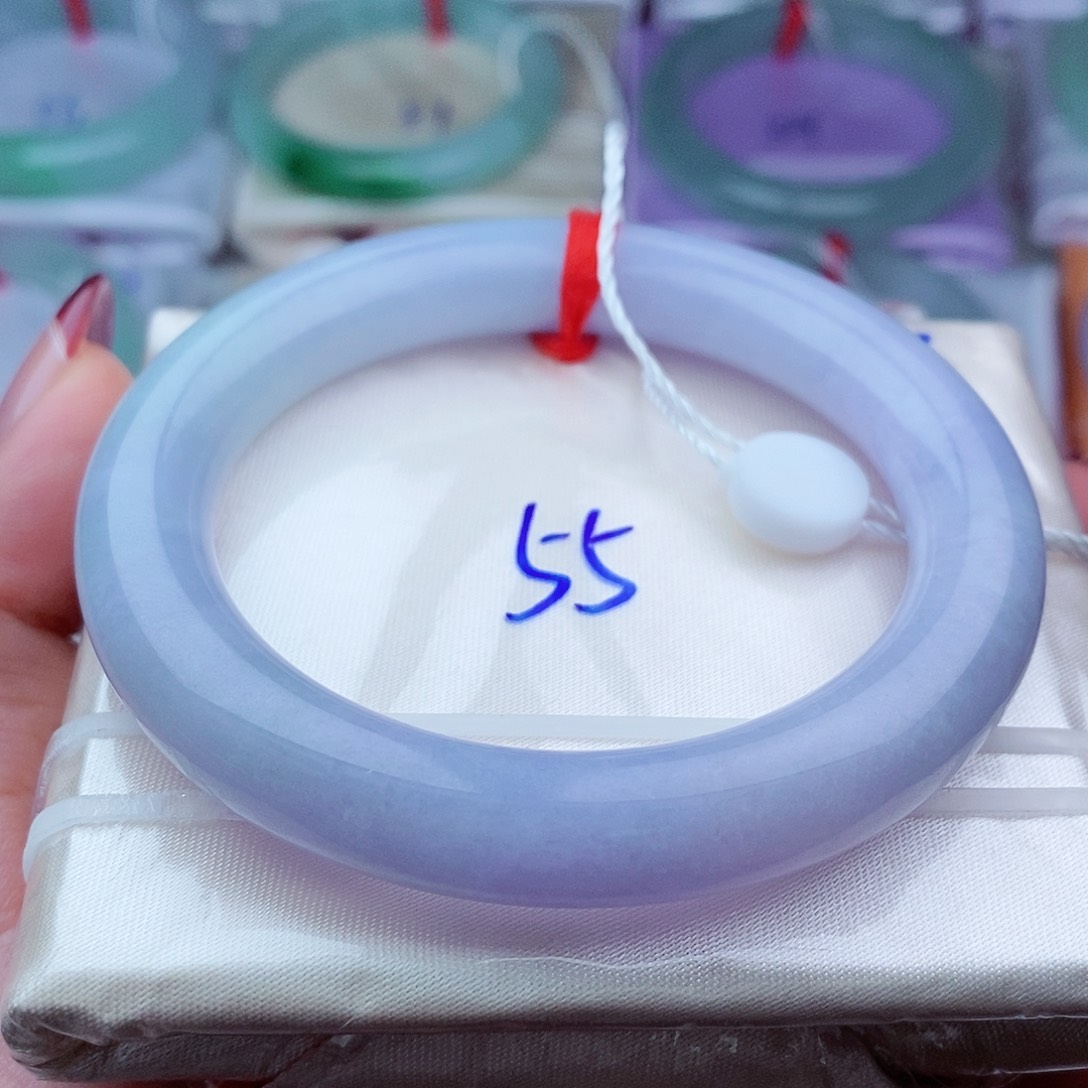 翡翠手镯未镶嵌想****4紫色圆条（133编）