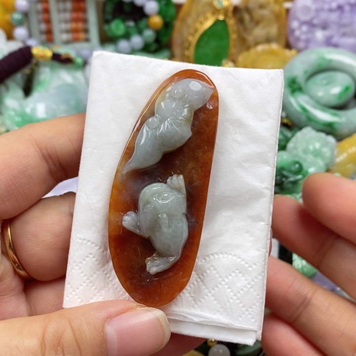 翡翠吊坠(不含链)未镶嵌八**财