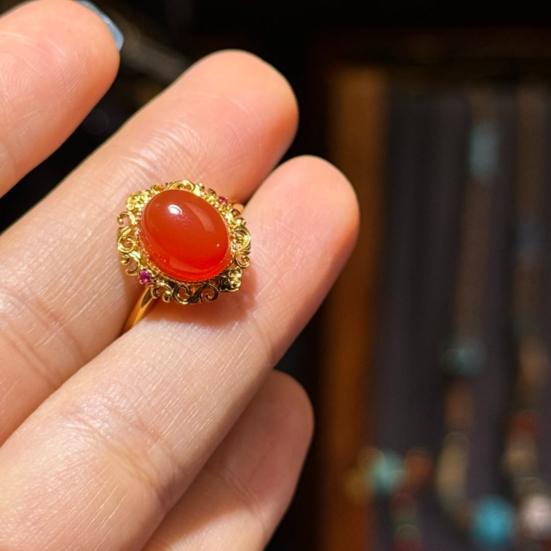 左边婷姐丨南红戒指 （JX5112805）