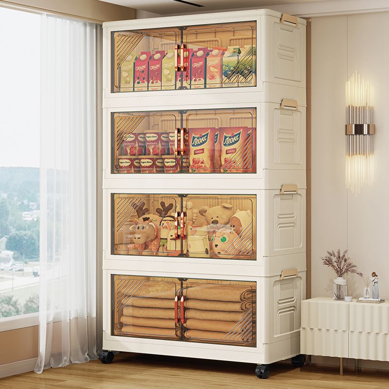 【78面宽】易安装多层双开门收纳柜子卧室宿舍衣服零食杂物收纳柜收