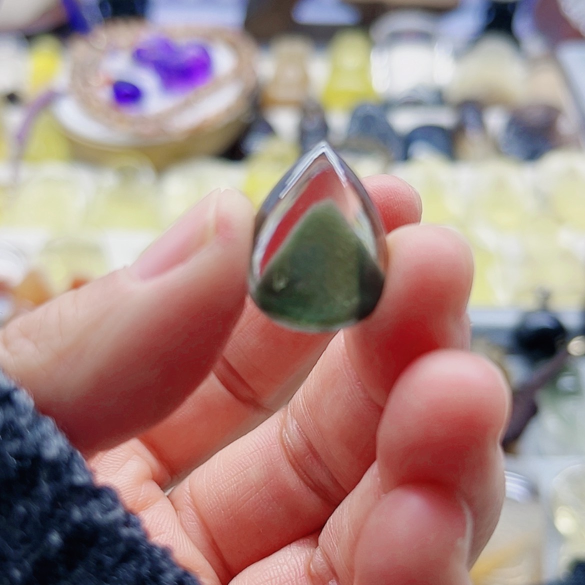 【闪购商品】水晶绿幽灵水滴18K金镶嵌