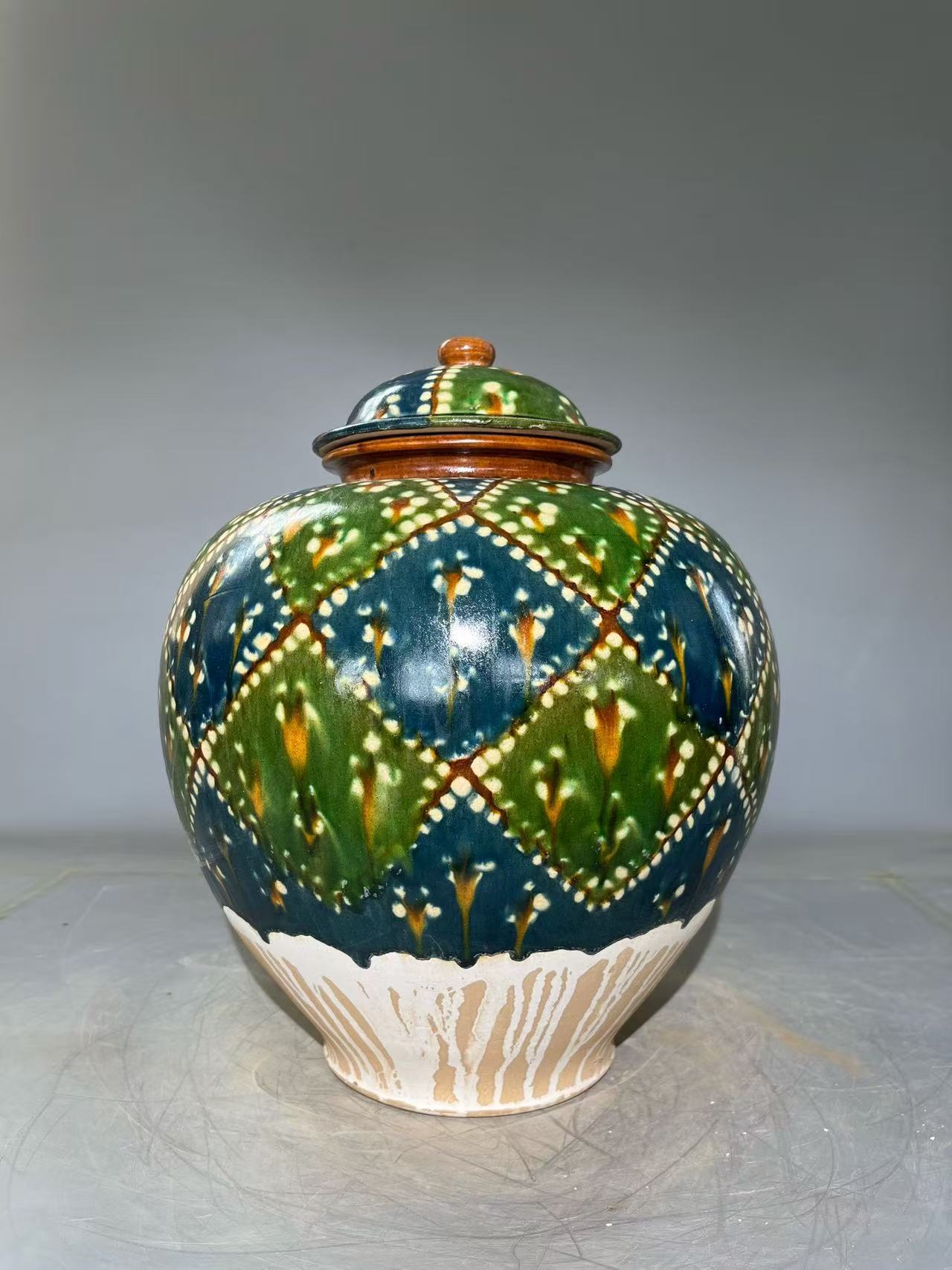 唐三彩万年罐摆件