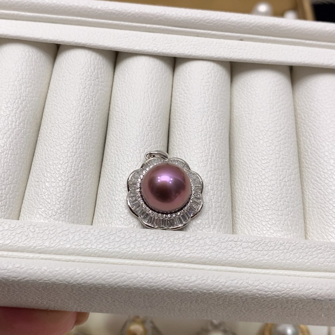 淡水珍珠颈饰银S925镶嵌12-13