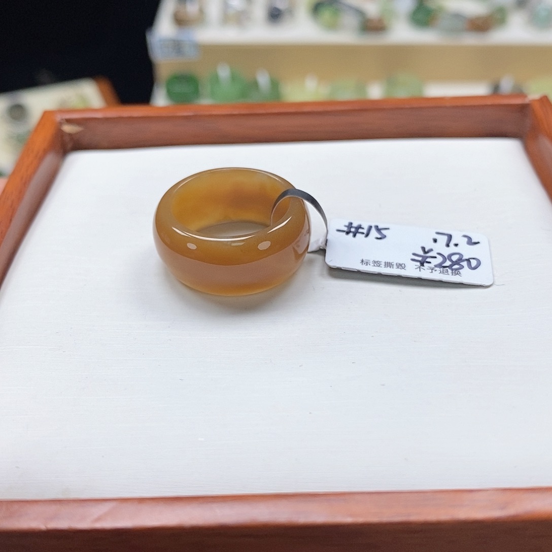 宝***啦和田玉未镶嵌戒圈专拍11-17.2内径