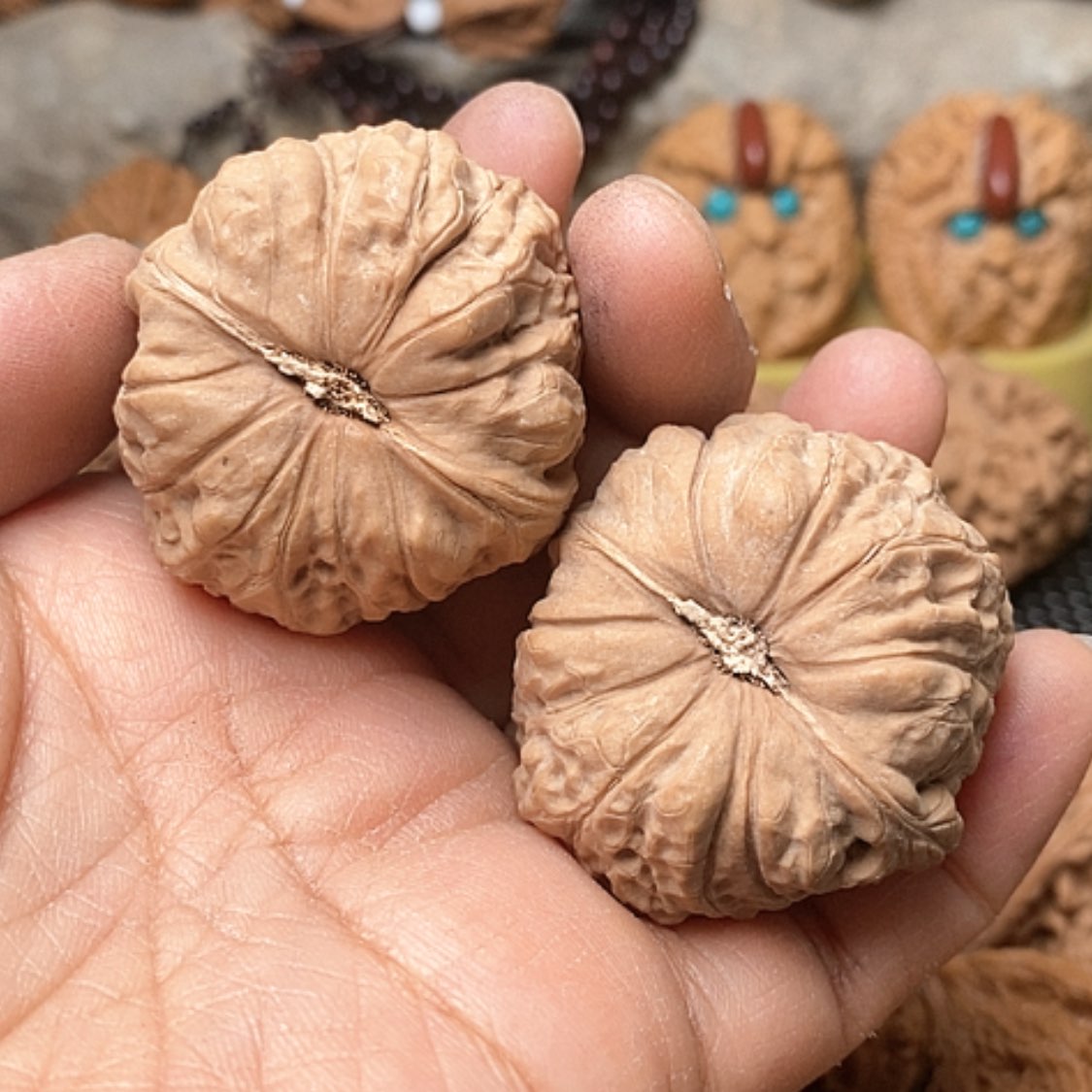 【闪购商品】文玩核桃把件南瓜全品40练手对