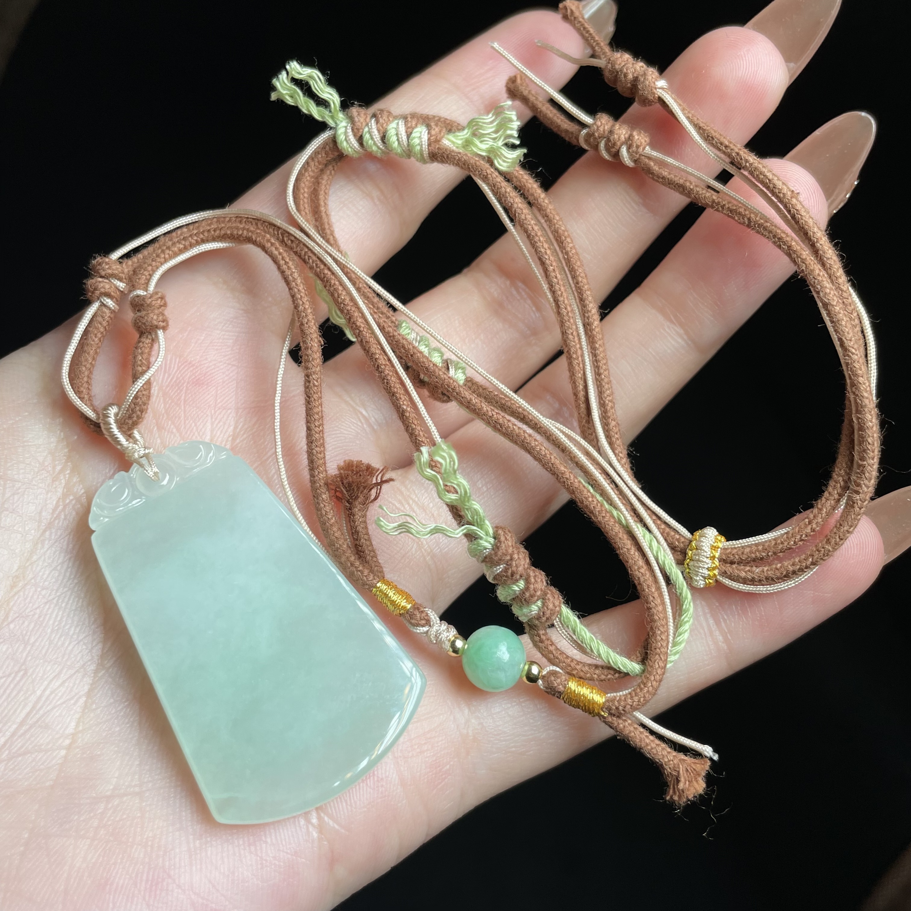 【玉总珠宝】翡翠梯牌吊坠-约40*24*3mm 多样性发一 CAN2820212