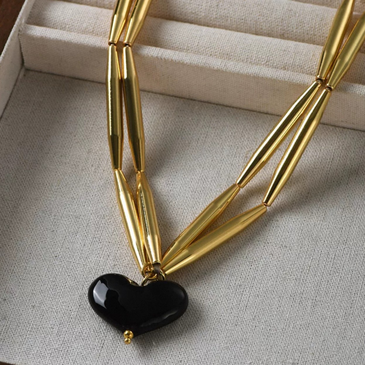 铜合金合成锆石项链 素款甜酷拼接毛衣链手工项链