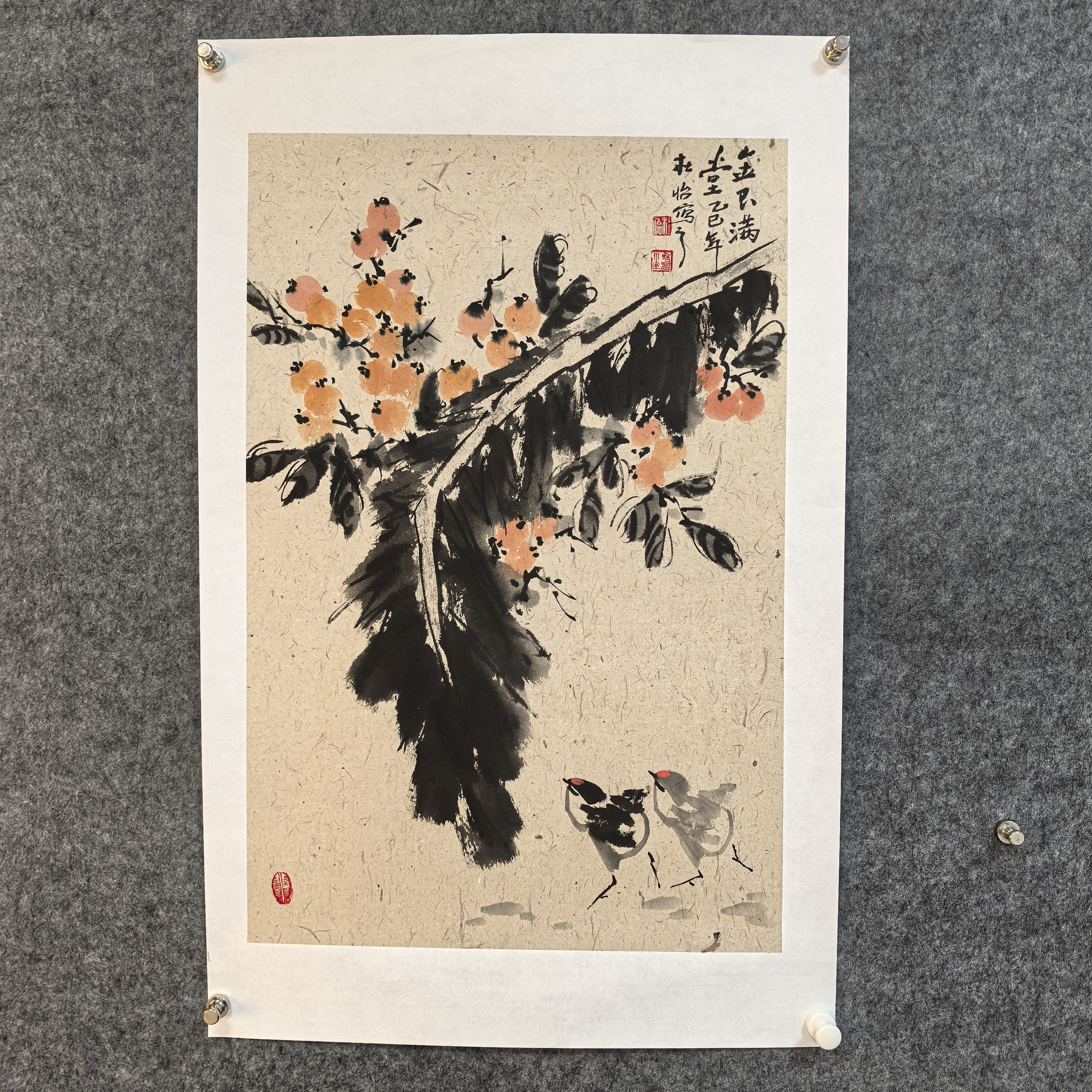 国画仿古纸芭蕉 芙蓉花68×45㎝金玉满堂、香满庭