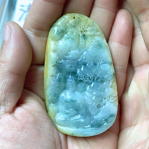 翡翠颈饰未镶嵌小**仙天然缅甸翡翠a货
