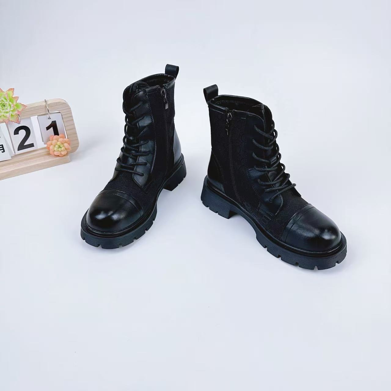 小强家女鞋  厚底短靴时尚休闲系带（A280-17-2）（5714X43818W-10）