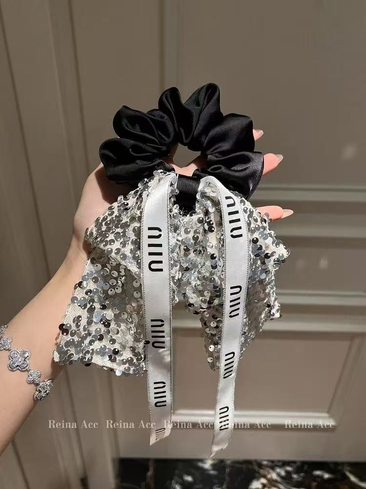 发圈发绳网纱小香风复古超仙少女皮筋韩版百搭飘带