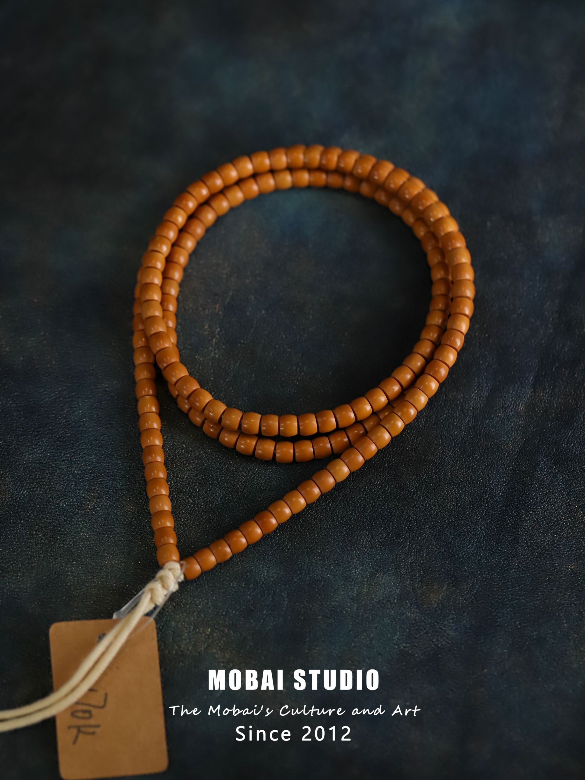 MOBAI默白出品-「体验款·全无白同树老挝核」原生态橄榄核尖108长串