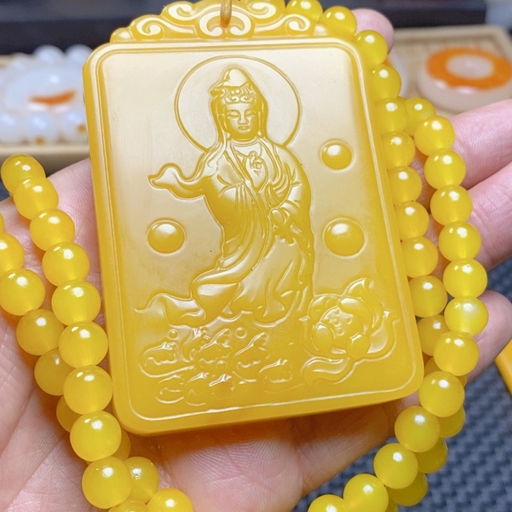 黄色观音和链子一套