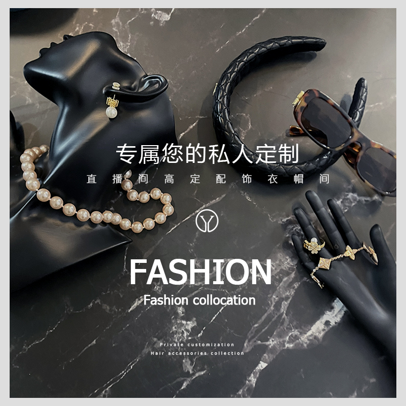 小香黑白格纹满标发箍