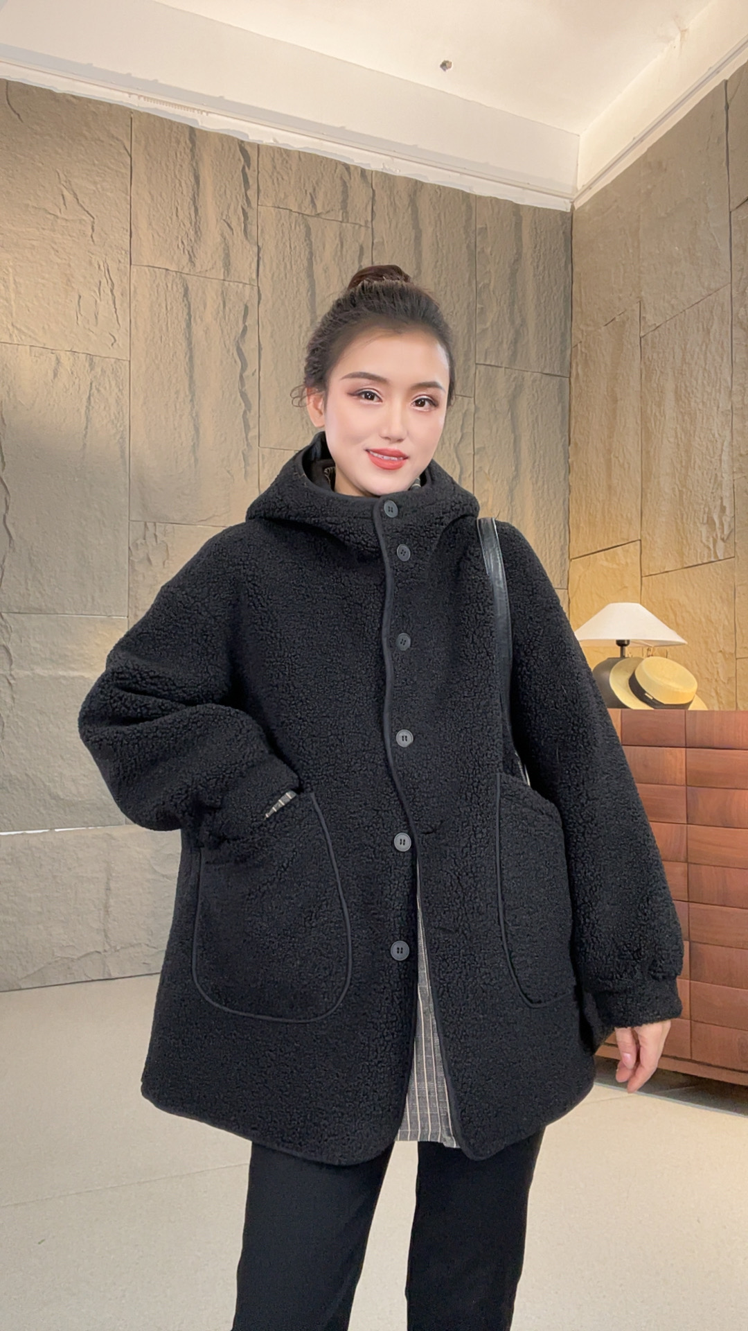 素格【K5993】冬季新款加厚颗粒绒皮毛一体休闲外套