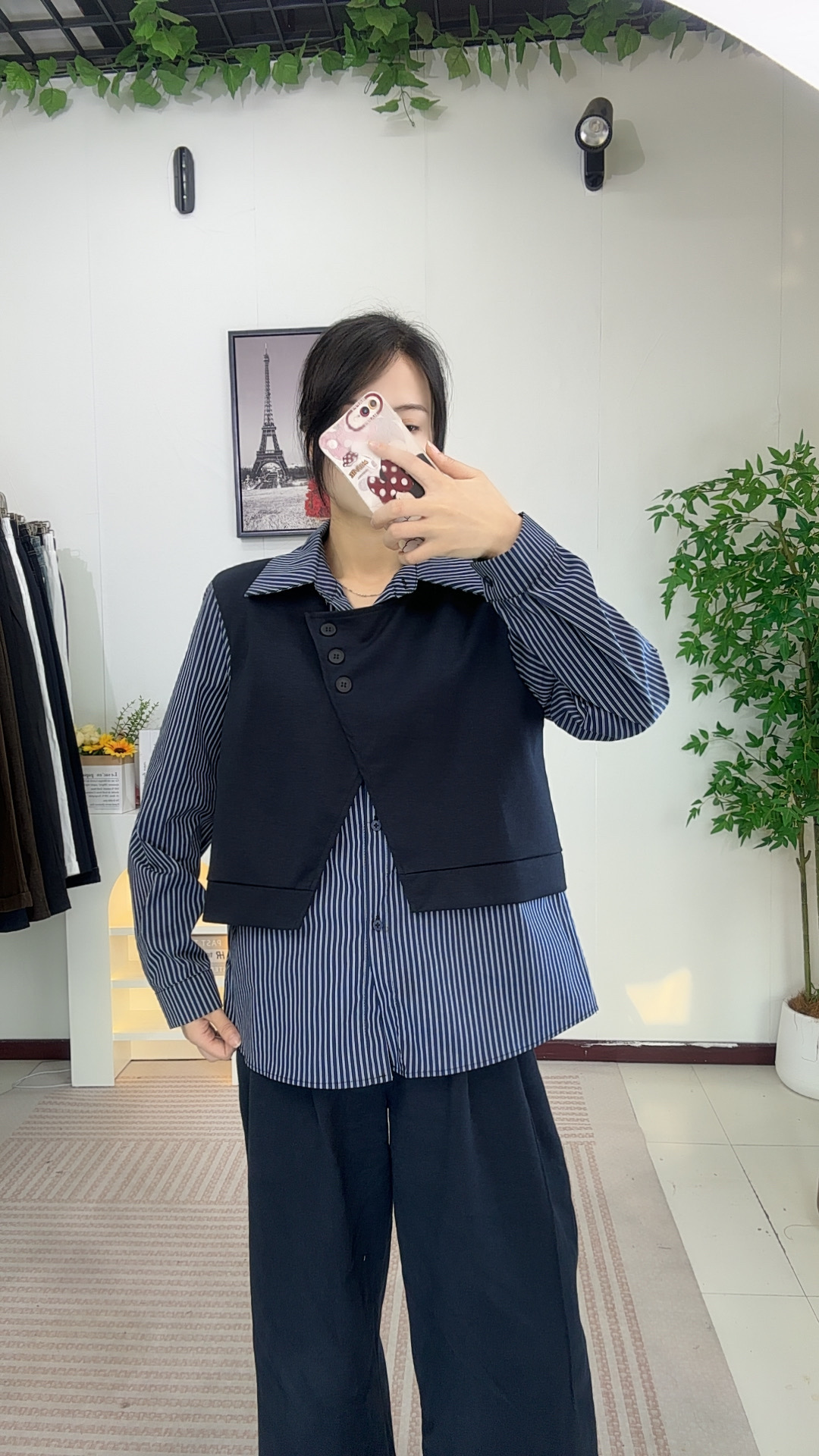 <AYT>条纹常规款薄款常规长袖秋季衬衫宽松衬衣时尚外套百搭