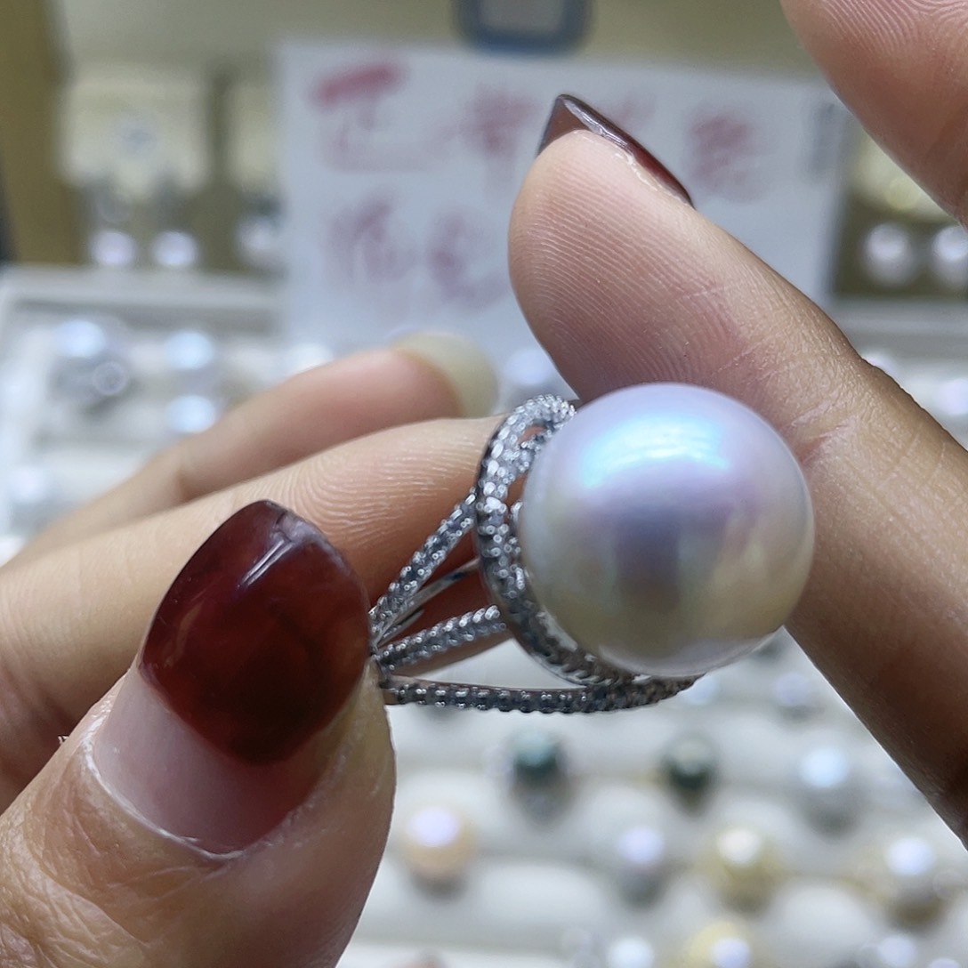 淡水珍珠戒指银S925镶嵌