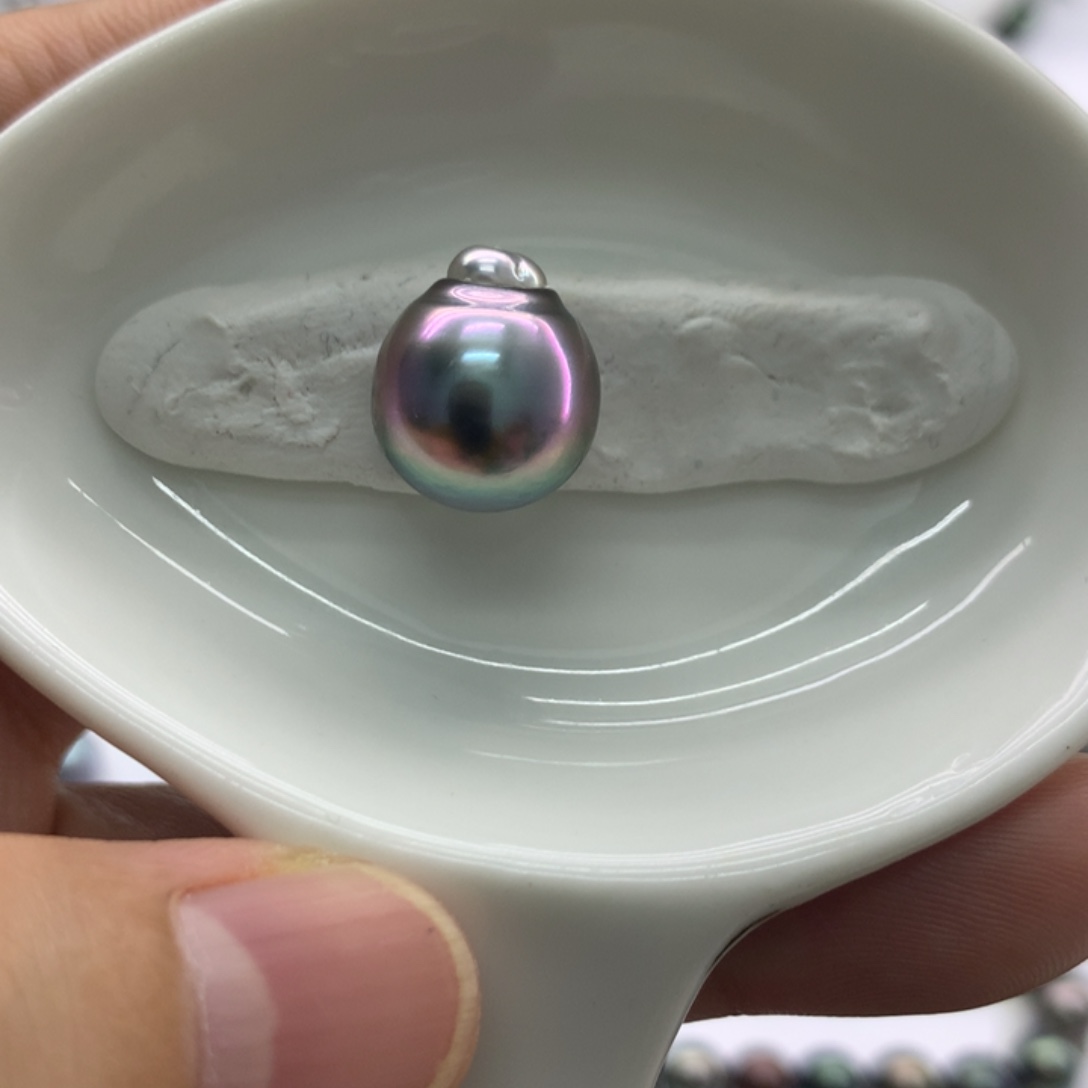 海水珍珠裸珠12+孔雀绿粉炫 安安