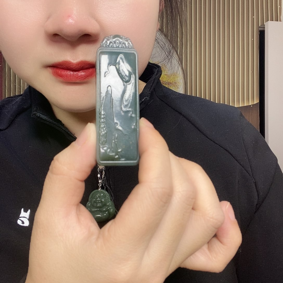 和田玉吊坠(赠链)未镶嵌多样性随机发一