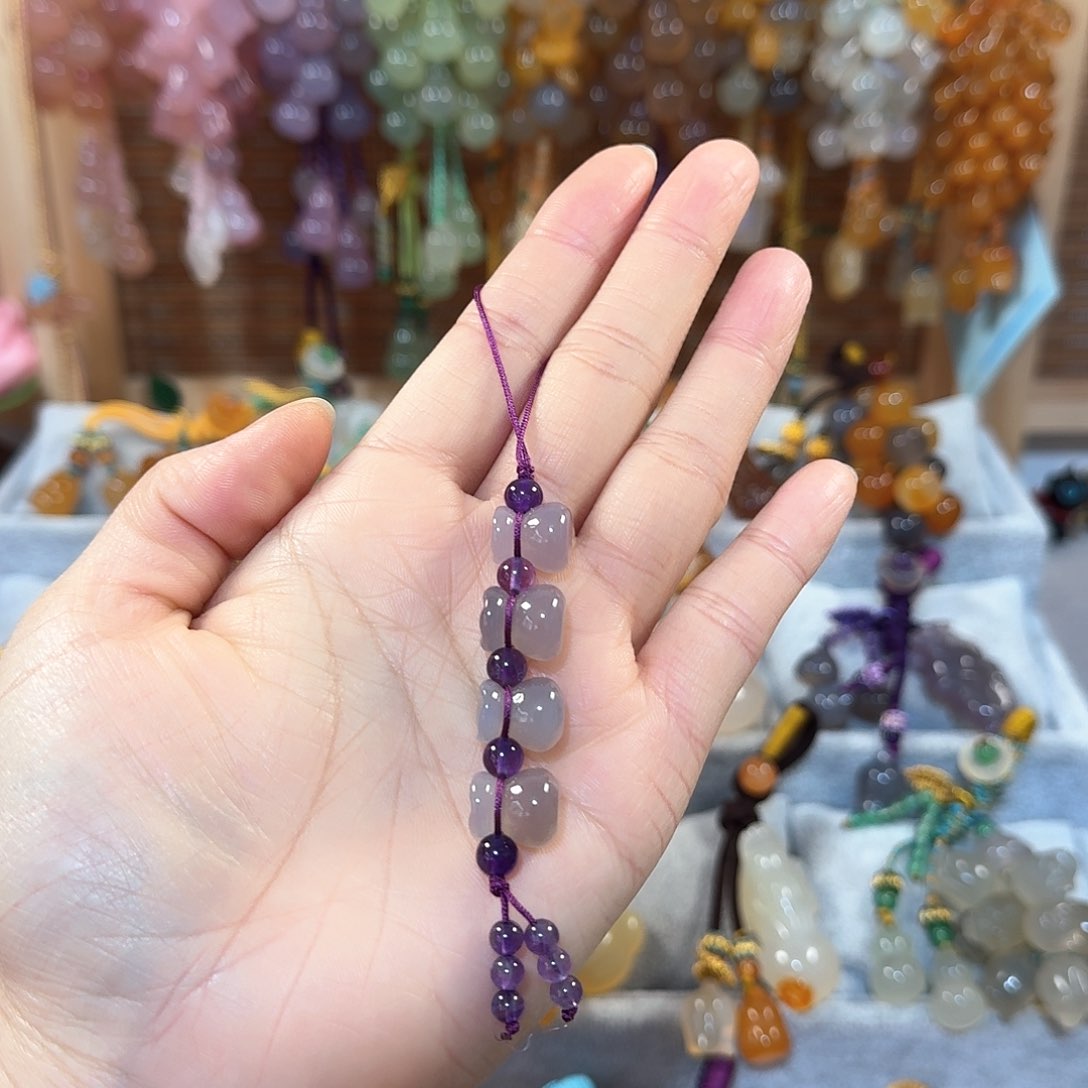 玛瑙/玉髓手机挂件未镶嵌