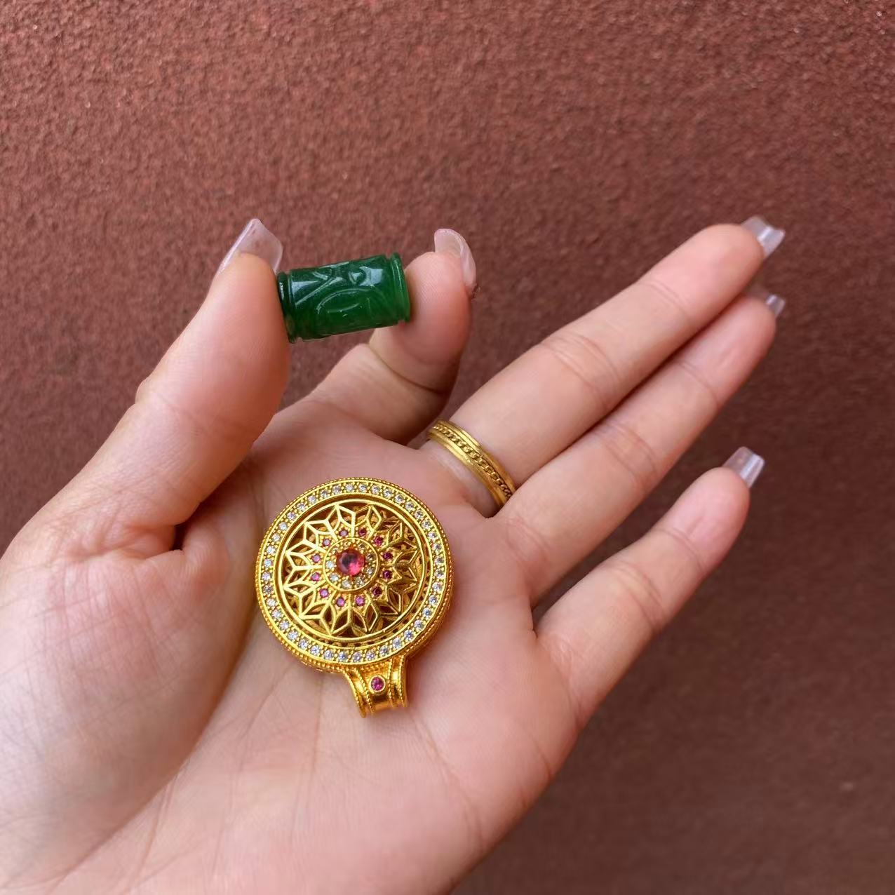 吊坠足银 292镶嵌罗盘吊坠