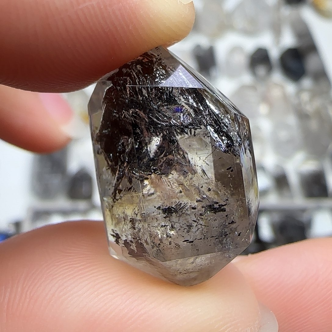 水晶珠宝半成品未镶嵌闪灵双尖随形