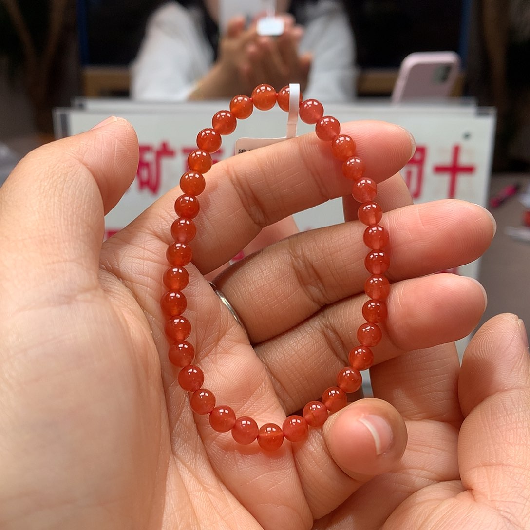 南红玛瑙南红5MM冰红手串未镶嵌