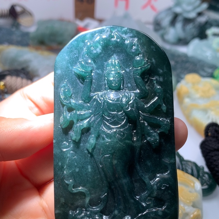 翡翠颈饰未镶嵌保真天然A货翡翠