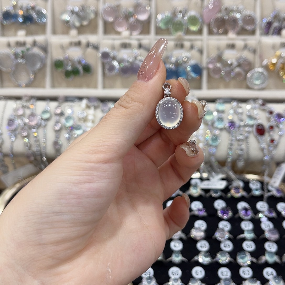 蛇纹石玉银S925镶嵌戒指