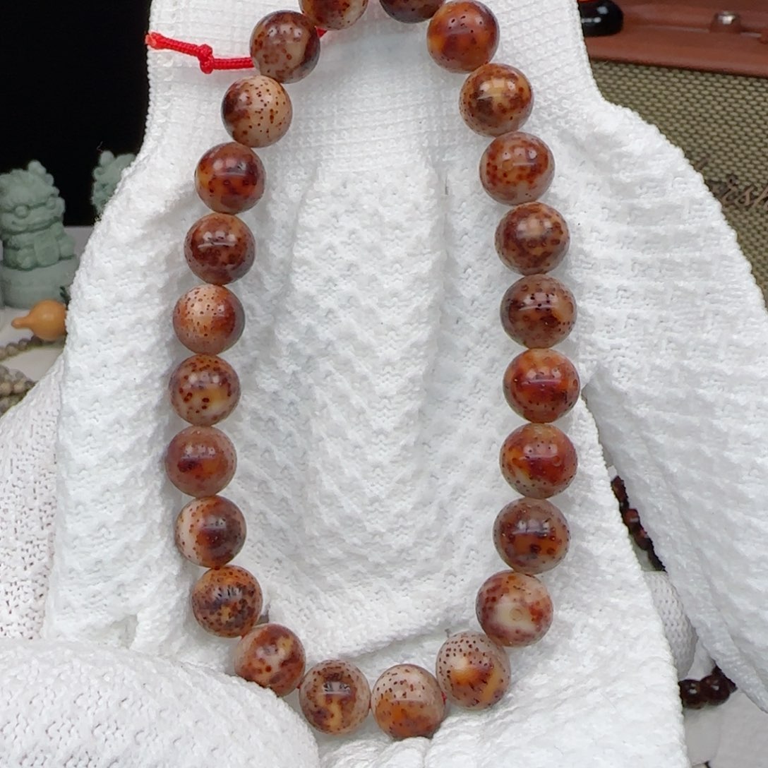星月菩提手串陈籽火烧云11mm圆