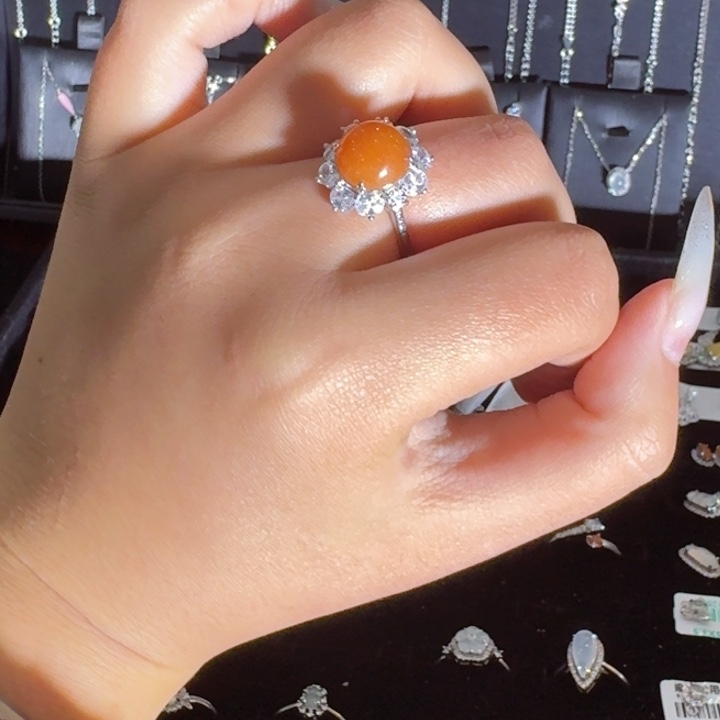 银S925镶嵌戒指翡翠