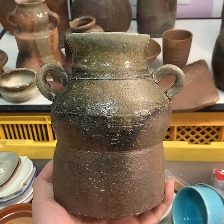 备前烧花瓶一个备前烧