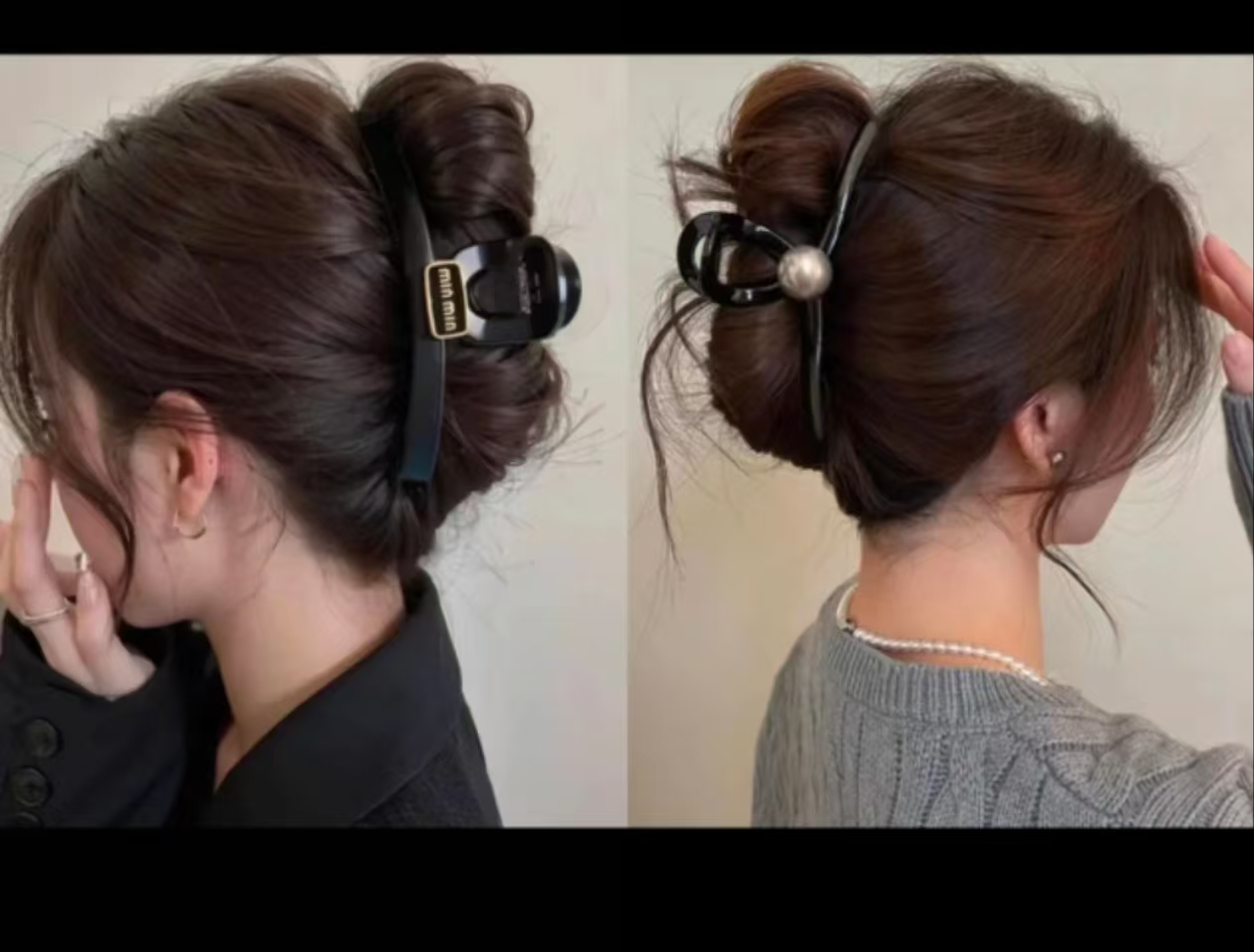 复古百搭黑色磨砂大号抓夹高级感气质鲨鱼夹简约发卡网红时尚