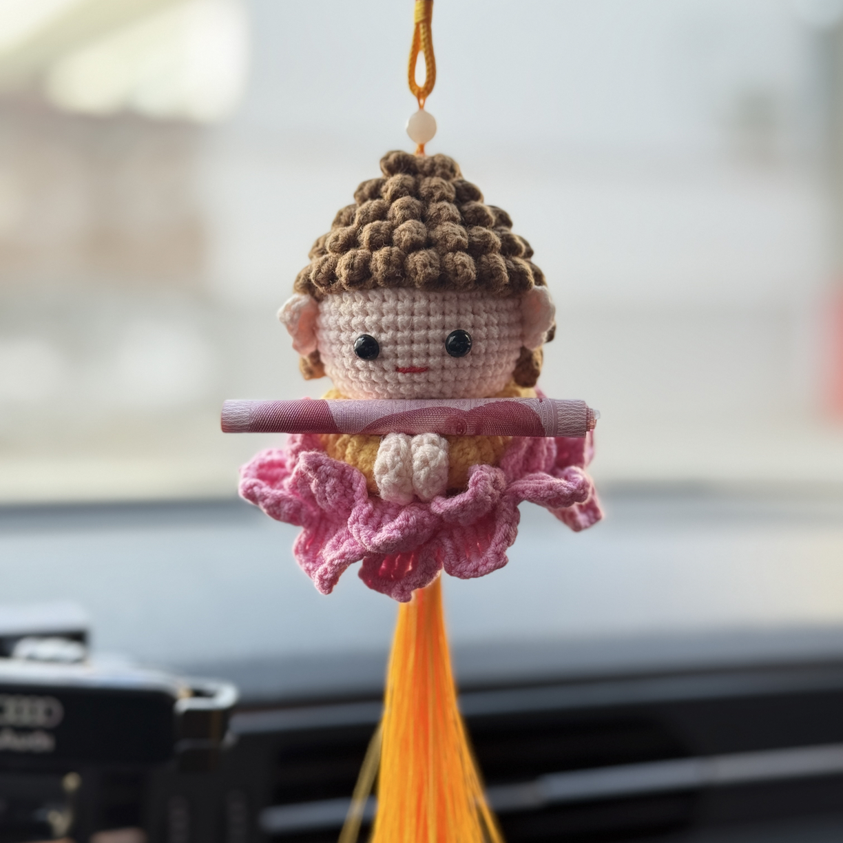 苦豆豆香佛陀毛线钩编挂件