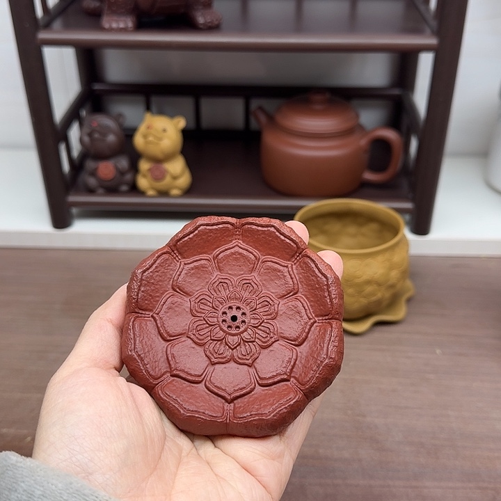 朱泥茶案可以插香的杯垫