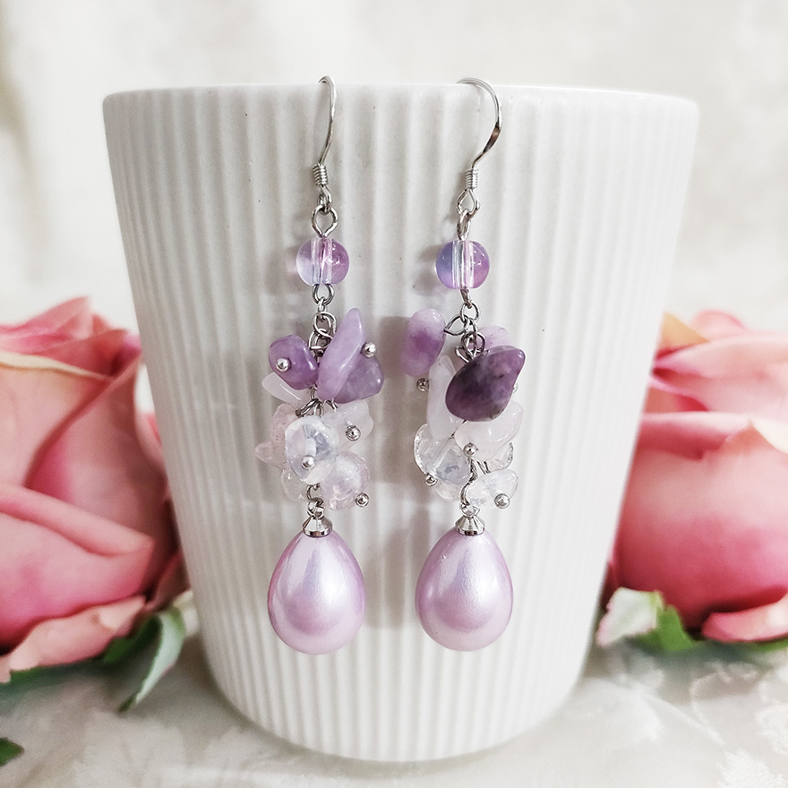 铜合金仿珍珠耳饰 民族风气质手工吊坠流苏耳环2521